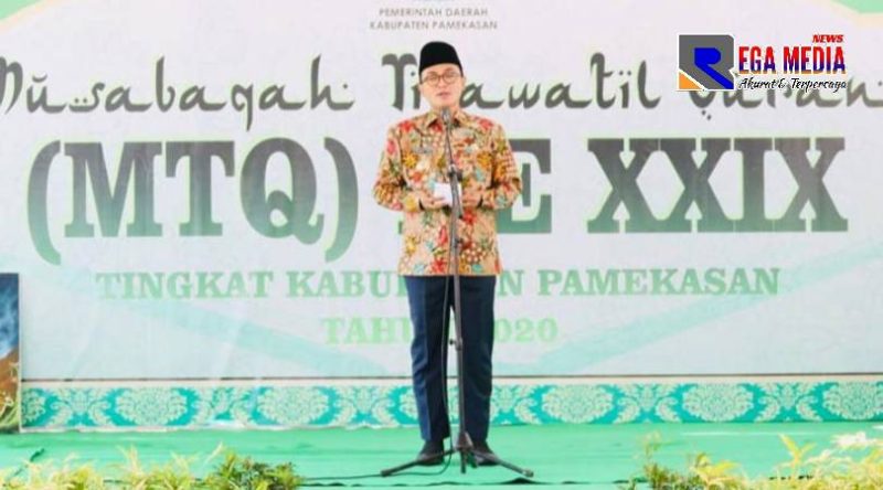 Bupati Badrut Tamam saat acara penutupan MTQ di Pamekasan