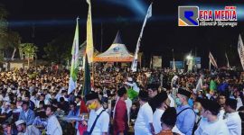 Ribuan Jamaah Majelis Syubbanul Musthofa Robatal saat banjiri kegiatan