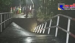 Jembatan di Desa Daleman Sampang Ambruk, Akses Warga Terisolir