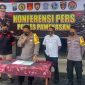 Kapolres Pamekasan (AKBP Apip Ginanjar) saat melaksanakan konferensi pers akhir tahun 2020.