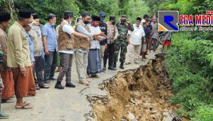 Jalan Sepanjang 45 Meter di Bangkalan Ambles dan Longsor