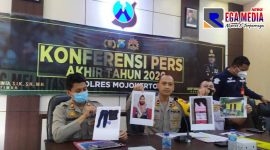 Konferensi pers akhir tahun di Mapolres Mojokerto.