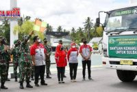 Danrem 133/Nani Wartabone, Brigjen TNI Bagus Antonov Hardito memimpin langsung pelepasan bantuan kemanusiaan untuk Sulbar.