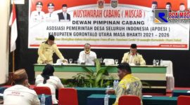 Musyawarah cabang Musyawarah Cabang (Muscab) Dewan Pimpinan Cabang (DPC) Asosiasi Pemerintah Desa Seluruh Indonesia Kabupaten Gorontalo Utara, digelar di Hotel Grand.
