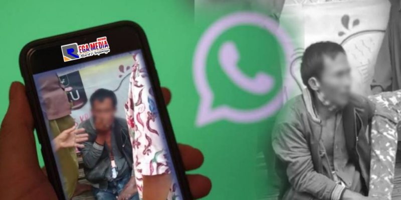 Terduga pelaku pencurian korek dan rokok yang ditangkap warga viral di media sosial.