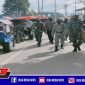Jajaran Kodim 1313/Pohuwato saat melaksanakan giat operasi penanganan covid-19 di pasar tradisional setempat.