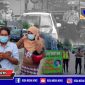 Unit Turjawali Satlantas Polres Sampang saat memberikan imbauan kepada masyarakat dan pengguna jalan tentang Prokes dan imbauan 5 M, didepan Pos Lantas Tangguh Semeru.
