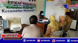 Kapolsek Mulyorejo (Kompol Eny Prihatin Rustam) saat memberikan arahan kepada petugas posko PPKM.