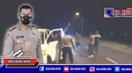 Doc: Kasat Lantas Polres Sampang (AKP. Ayip Rizal), penertiban aksi balap liar di Jl. Raya Pangarengan.