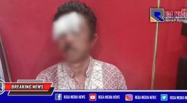 Kondisi pelaku curanmor (AP) babak belur usai diamuk massa dan diamankan di Mapolsek Kenjeran, Surabaya.