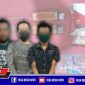 Empat orang pelaku pesta sabu-sabu beserta barang buktinya diamankan di Mapolsek Asemrowo, Surabaya.