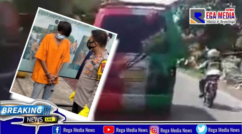 Tersangka saat diamankan di Mapolres Probolinggo (foto insert)