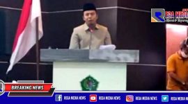 Muksin saat membacakan pemandangan umum fraksi PPP dalam rapat paripurna DPRD Pamekasan pemandangan umum laporan LKPJ Bupati tahun 2020.