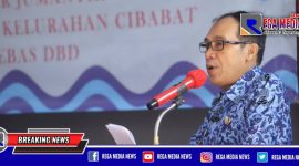 Plt. Wali Kota Cimahi Ngatiyana, saat menghadiri sekaligus membuka secara langsung kegiatan Pelatihan Peningkatan Kader Juru Pemantau Jentik.