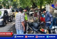 Polsek Pabean Cantikan bersama tiga pilar saat melaksanakan giat Operasi Prokes.