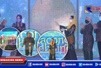 Didampingi Bupati-Wakil Bupati Sampang, Ketua TP PKK Provinsi Jawa Timur (Hj. Arumi Bachsin) saat  membuka langsung Grand Final Kacong-Cebbing Sampang 2021.