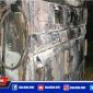 Satu unit mesin POM Mini yang hangus terbakar.