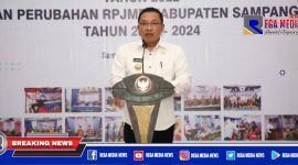 Bupati Sampang (H. Slamet Junaidi) saat menyampaikan sambutannya dalam Musrenbang RKPD Tahun 2022.