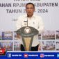 Bupati Sampang (H. Slamet Junaidi) saat menyampaikan sambutannya dalam Musrenbang RKPD Tahun 2022.