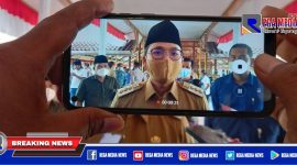 Bupati Bangkalan (R. Abd. Latif Amin Imron) saat diwawancarai awak media.