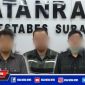 Tiga pelaku pencurian mobil enventaris Bank Jatim diamankan Jantanras Polrestabes Surabaya.