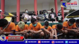 Press release Polrestabes Surabaya, Selasa (9/3/21).