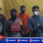 Polisi menunjukkan barang bukti hasil penangkapan terhadap pengedar sabu-sabu.