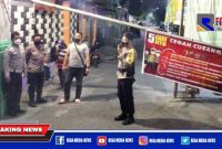 Polsek Mulyorejo saat melakukan patroli blue light.