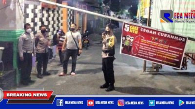 Tingkatkan Kewaspadaan, Polsek Mulyorejo Patroli Blue Light