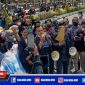 Mahasiswa Universitas Trunojoyo Madura (UTM) saat unjuk rasa didepan Mapolres Bangkalan.