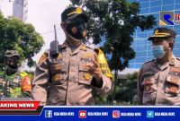Kapolsek Mulyorejo (AKP Ardi Purboyo) saat memberikan arahan kepada personel yang terlibat Ops Ketupat Semeru 2021.