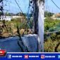 Lapangan futsal dan volly di Desa Dharm Camplong yang dibiarkan rusak dan terbengkalai.