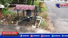 Mesin pompa air milik warga Lhokeutapang yang tersambung dengan pipa saluran PDAM Tirta Naga.