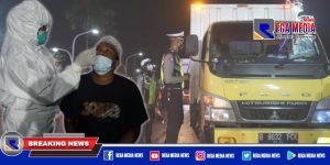 Petugas Gabungan Sekat & Rapid Test Pengendara Arah Sampang – Bangkalan