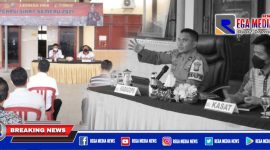 Kapolres Sampang (AKBP Abdul Hafidz) bersama PJU Polres Sampang saat membuka  kegiatan pelatihan pra Operasi Sikat Semeru tahun 2021.