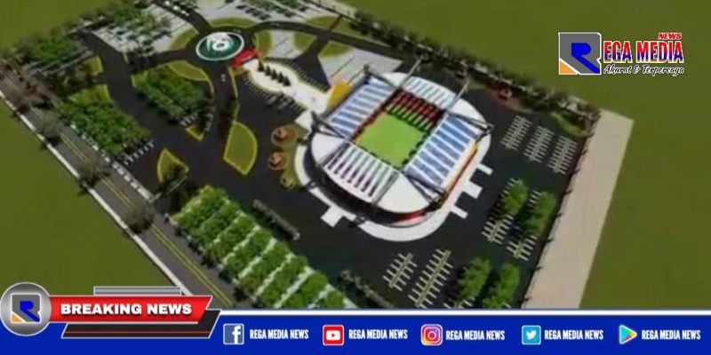 Petikan gambar pembangunan stadion di Sampang.