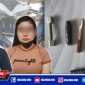 Tersangka sepasang sejoli beserta barang buktinya saat diamankan di Mapolsek Sukolilo, Surabaya.