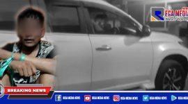Pelaku pencurian mobil merk Mitsubishi Pajero Sport saat berhasil dibekuk polisi.