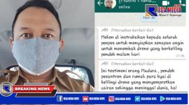 Kadiskominfo Sampang Amrin Hidayat (kanan), screenshot pesan WhatsApp yang sempat viral (kanan).