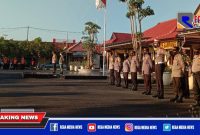 Kapolres Sampang (AKBP Abdul Hafidz) saat pimpin apel pasukan dalam rangka kesiapan pengamanan menjelang hari raya Idul Adha 1442 hijriyah.