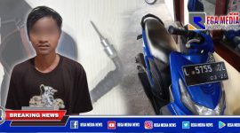 Tersangka (IL) beserta barang buktinya diamankan di Mapolsek Tegalsari, Surabaya.