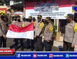 Kapolres Pelabuhan Tanjung Perak Bagikan Bendera dan Sembako