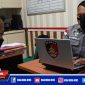 Tersangka (MF) saat diamankan dan diinterogasi penyidik Satreskrim Polres Bangkalan.