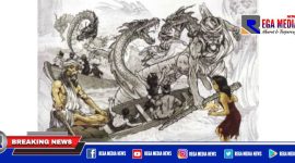 Sketsa legenda Tapak Tuan Tapa, di Kabupaten Aceh Selatan.