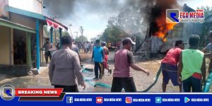 Pom Mini di Srabi Timur Bangkalan Terbakar