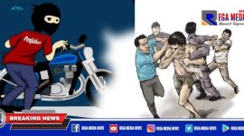 Caption: ilustrasi pelaku curanmor diamuk warga.