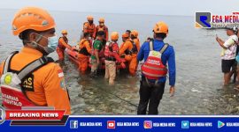 Caption: Tim SAR gabungan berhasil temukan jasad bocah tenggelam di perairan Oluhuta, Bone Bolango, Gorontalo.