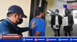Caption: tersangka inisial S (kaos biru) saat berhasil ditangkap polisi.