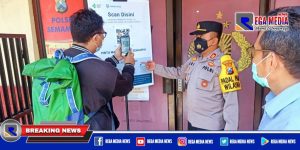 Masuk Mapolsek Semampir Terapkan Barcode Pedulilindungi