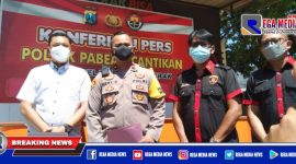 Caption: Polsek Pabean Cantikan konferensi pers ungka kasus penangkapan residivis 363 yang tewas.